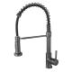 Deck Mounted Bright Chrome Plated Brass Kitchen Sink Faucet With Spray Lizhen-Hwa.Vic