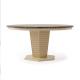 Italian Luxurious Mesa Dining Table Marble Tabletop With Stainless Wire