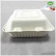 8x8 Inch Three Compartments Compostable Sugarcane Fiber Disposable Lunch Box-Disposable Food Packaging Manufacturer