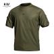 Woodland Camouflage Active Training T-Shirts for Men Custom Logo Quick Dry Material