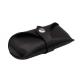 Nubuck Black Leather Glasses Case , Belt Buckle Leather Eyeglass Pouch