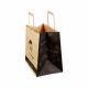 Twisted Flat Handle White Brown Paper Bags Printed Logo