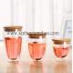 Double wall glass cup / coffee cup /glass cup with bamboo lid