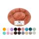 Calming Fluffy Round Pet Bed Waterproof 50cm Custom Winter Warm Cat Bed ODM