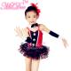 Children'S Dance Clothes Black Red Sequin Tutu Skirt  For Solo Performance