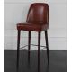 High back Birch wood red pu upholstery barstool/counter stool with metal bars,fashion wooden barstool