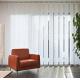 Lower open high quality home elegant sheer fabric white vertical blind and curtain customized