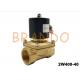 G1-1/2 Inch Brass Water Oil Valve AC220V / DC24 Normal Close Solenoid Valve 2W400-40