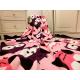 Warm Colorful Printed Coral Fleece Blanket , Plush Bed Blankets 100% Polyester