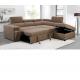 multiple color breathable fabric cup holder 2 seater+corner+ottoman KD headrest USB sectional sofa come bed furniture
