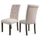 27.56lbs  39.17 H Beigh Fabric Dining Chair Sets Of 2 With Copper Nails