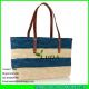 LUDA striped bag colored raffia straw woven bag top zipper beach straw handbag