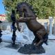 BLVE Jumping Bronze Horse Statue Metal Life Size Animal Sculpture Garden  Large Outdoor Art Decor