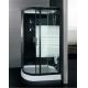 Tempered Glass Large Massage Steam Shower Cabin Black Striped