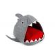 Mechanical Wash Felted Wool Cat House Shark Pattern With Detachable Mat