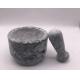 Solid Marble Stone Mortar And Pestle Set Round Shape For Kitchen Grinding Spices