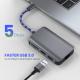 Plastic 4 Port USB 3.0 Hub Driver , USB Type C Hub With Ethernet Adapter