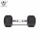 Gym Crossfit Black Rubber Hex Dumbbell for Workouts
