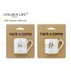 AB Grade Level Custom Coffee Mugs 90cc Straight Shape With Real Gold Design