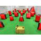 Outdoor Shooting Inflatable Sport Games , Red PVC Inflatable Paintball Guns