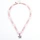 Fresh Water Pearl Necklace Rose Quartz 6mm Beads Crystal Sweater Necklace