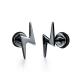 New Arrival Punk Style Stud Earrings Stainless Steel Body Piercing Jewelry Screw Back Earrings  Lightning Bolt Earrings