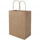 100gsm Square Bottom Greaseproof Brown Kraft Paper Grocery Bags Bulk For Food Delivery