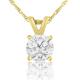 1/2 Carat CZ Solitaire Necklace In 14 Karat Yellow Gold (J-K Color, I1-I2 Clarity)