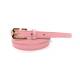 90-110cm Length Pink Skinny Women's Fashion Leather Belts With  M Shape Zinc Alloy Pin Buckle