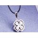 Female Gift Stainless Steel Fashion Jewelry 4 Leaf Clover Necklace With Leather Rope