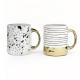 16oz Electroplated White Mug With Gold Handle For Everyday Mugs Personality 5 X 3-3/4 X 4-3/8 Round
