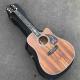 Factory Cutaway 41 Inch KOA Wood Acoustic Electric Guitar Ebony Fingerboard Abalone Inlays D Style KOA Guitar