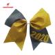 Golden And Grey Sparkle Football Cheer Bows / Vivid Birthday Cheer Bow