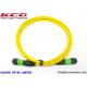 8 Core 12 Fiber MPO / APC Single Mode G657A2 Optical Fibre Patch Cable LSZH Yellow