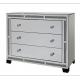 Sparkly Crushed Diamond Mirrored Night Stands 3 Drawers Europe Design