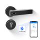 Simple Black Intelligent Bluetooth Door Lock Fingerprint Bluetooth Remote Control