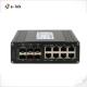 8 Port 10/100/1000T RJ45 Industrial Ethernet Switch With 6 Port 1000X Gigabit SFP
