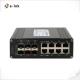 Outdoor 8 Port 10/100/1000T RJ45 Industrial Ethernet Switch With 6 Port 1000X Gigabit SFP