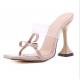 10cm Women High Heeled Shoes Metallie Wine Glass Heel With Rhinestones