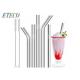 Party Drinking Metal Bubble Tea Straws 304 Stainless Steel ETECO Logo