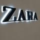 2024 Acrylic Snow Indoor Business Wall ZARA LED Metal Customized 3D Backlit Letters
