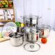 High Quality Kitchen 10 Pcs Stainless Steel Cookware Set Soup & Stock Pot Set Cooking Pot Set