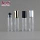 10ml Clear Glass Bottle With Metal Roller Ball Silver Cap Black Housing Clear Housing For Roll On Perfume Oil Bottle