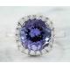 6.02 CTW Natural Blue Tanzanite Ring 18K Solid White Gold