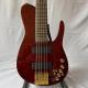 Custom Natural Wood Burl 5 Strings Electric Bass Guitar Maple Neck Through Ash Body