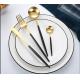 NC099 Stainless Steel Cutlery Set with Black and Gold color Flatware Kitchen Household China supplier