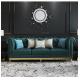 Modern Designs Wooden Frame Living Room Furniture Sets Stainless Steel Italian Leather Sofa Set