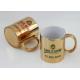Export11OZ golden ceramic mug with handle baked screen printting LOGO custom mark cup wholesale golden mugs silvery mugs