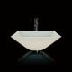 Funnel Shaped Bathroom Wash Basins Lacquered Tempered Glass White Bathroom Sink Bowl