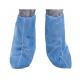 Customized SMS Disposable Boots Cover Blue Color With Elastic